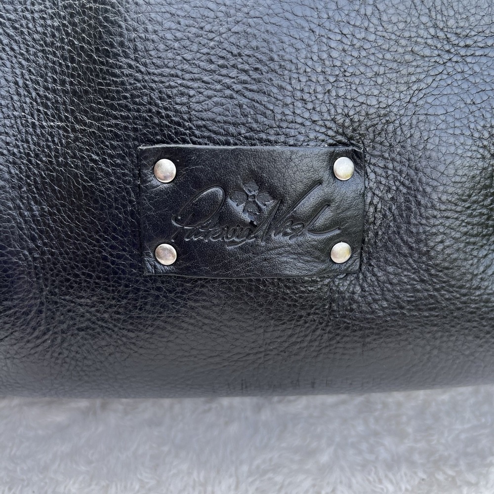Patricia Nash Pebbled Leather Zip Top Tote Black Work Laptop Shoulder Bag Large - Picture 3 of 12